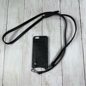Bandolier iPhone 8 Black Leather Strap Phone Case
